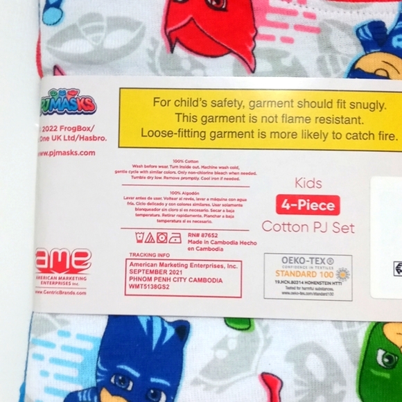 Donated-Piece Kids Cotton PJ Set. Red n Blue SZ 4 Beog230 - Picture 5 of 6